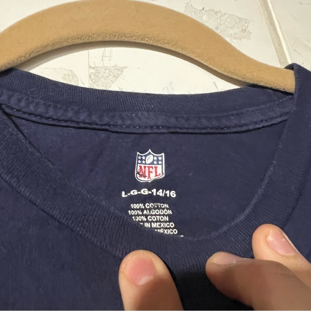 NFL Patriots Kids Short Sleeve Tee TOM BRADY #12 Navy Blue Size Large 14/16 - Picture 4 of 4